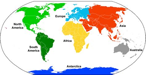 Map of the Seven Continents